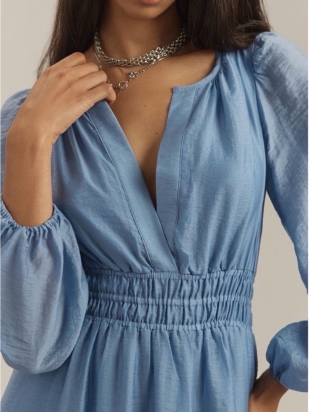 Anthropologie | NWT Iris Somerset Organza Edition Long Sleeve Boho Maxi Dress M - Picture 6 of 8